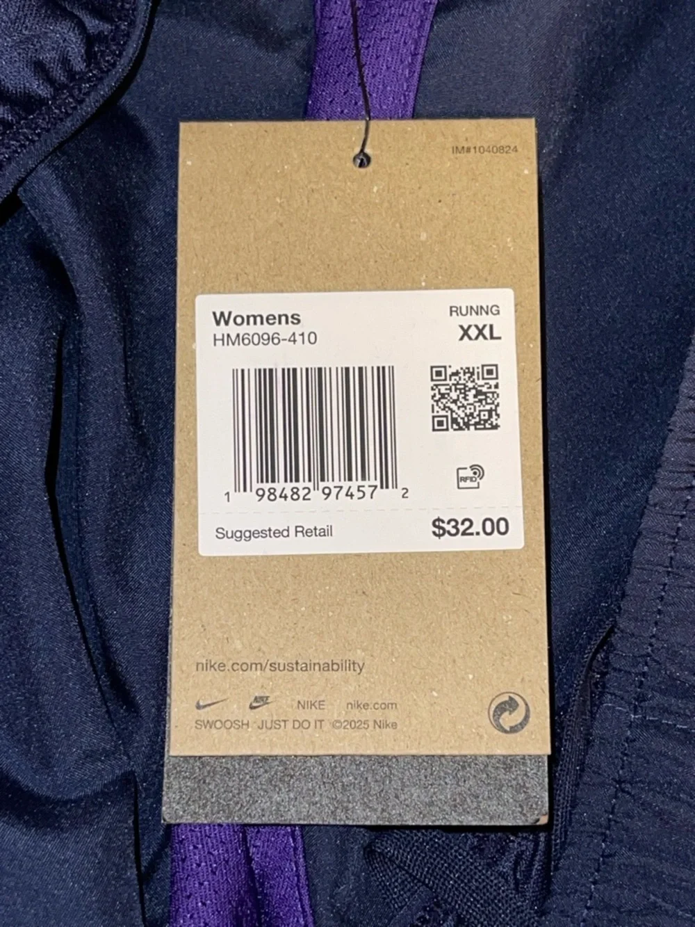 Nike Navy and Purple‎ Women's Running Shorts